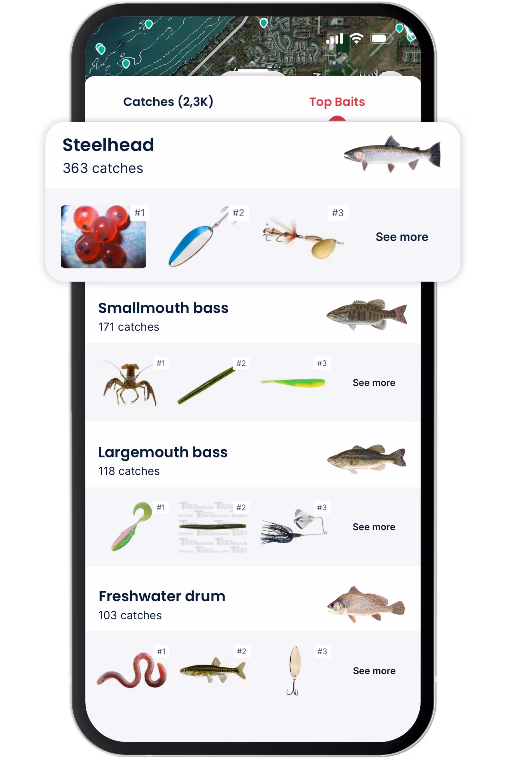 Baits recommendation - App feature preview