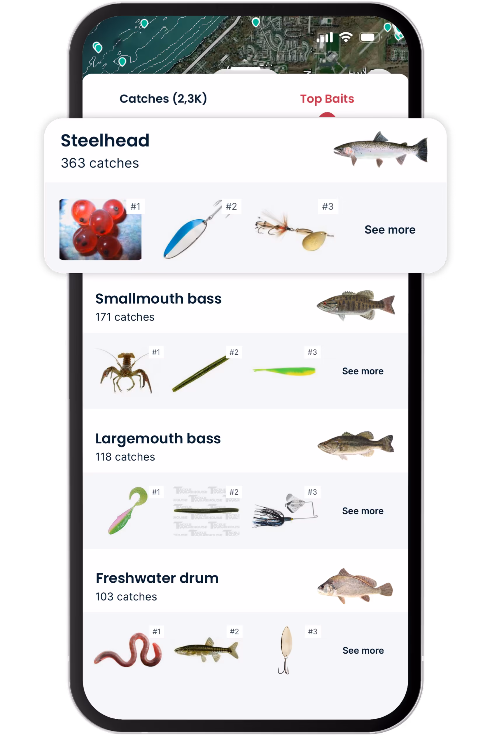 Baits recommendation - App feature preview