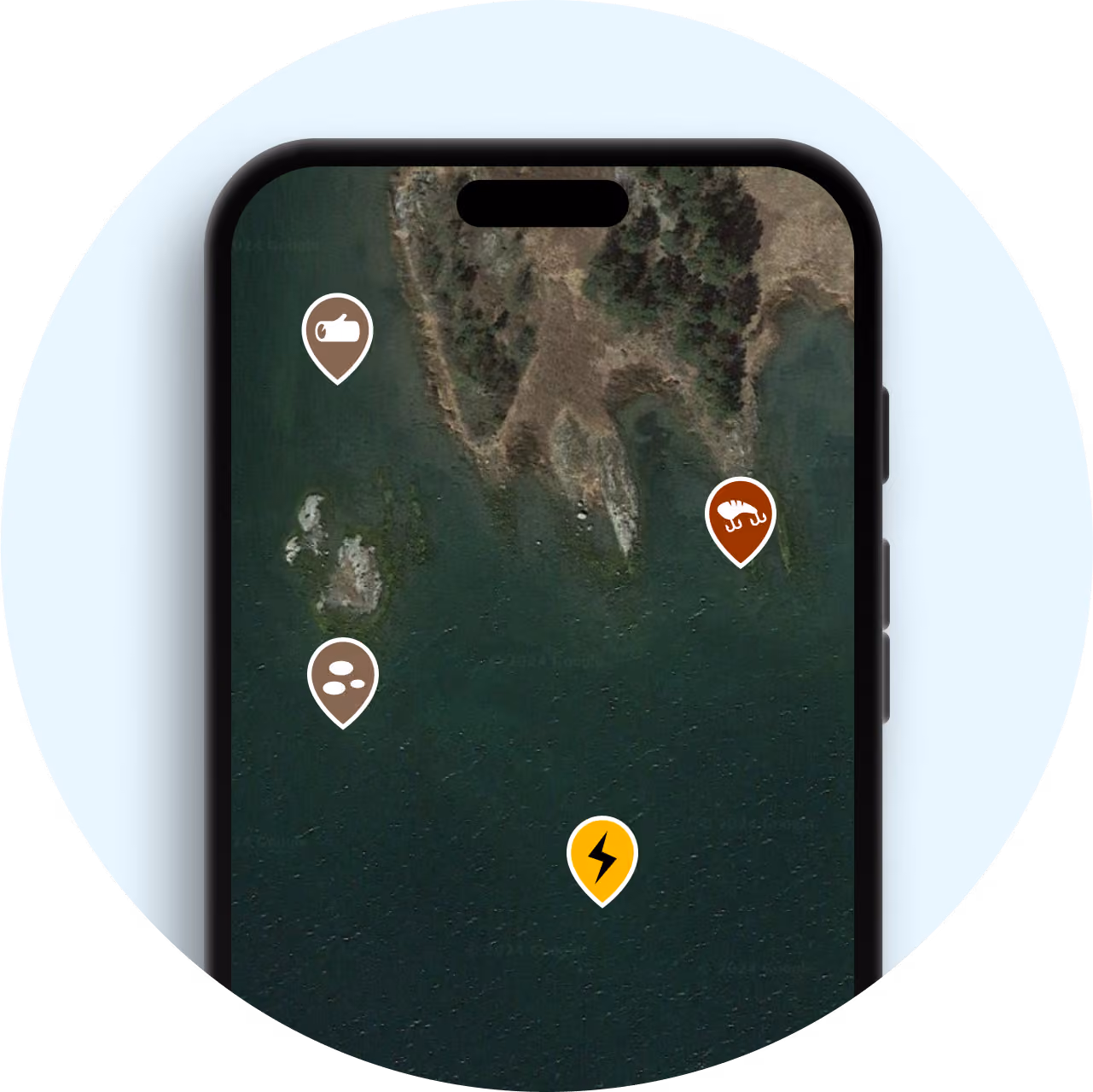Instant overviews of each fishing water in the Fishbrain app